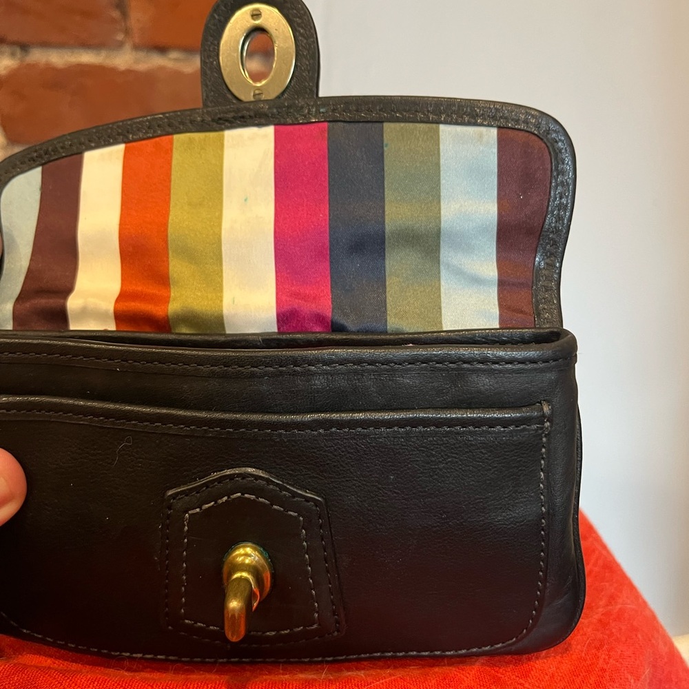Coach Gigi 65th Ann. Black Leather Turn Lock Wristlet - Coin Wallet Clutch Pouch - Picture 15 of 16